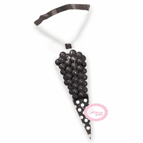 Sacos Cone Preto Bolinhas Sacos Cone Preto Bolinhas